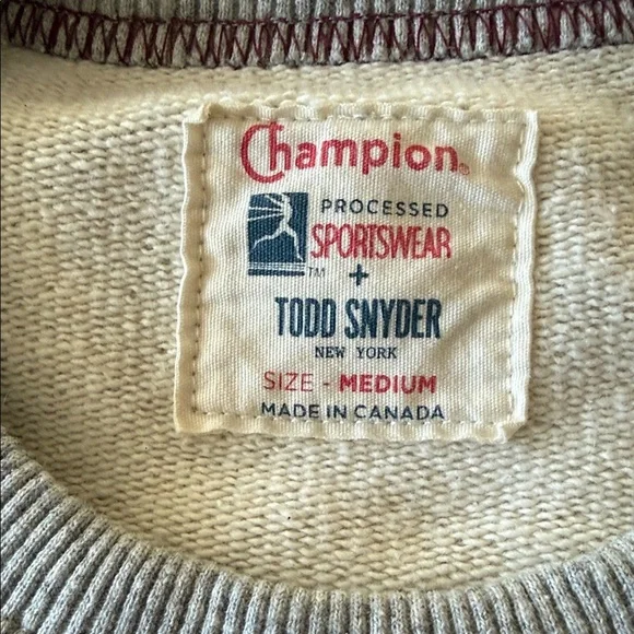 Todd Snyder x Champion Light Gray Sweatshirt with Black Accents - Picture 2 of 6